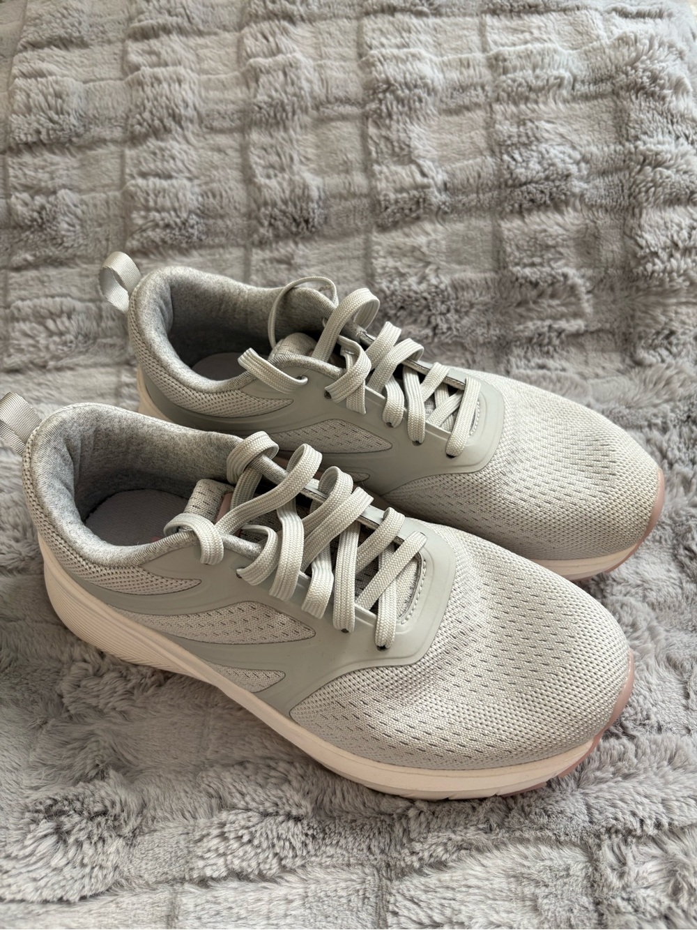RBX Women's Light Gray Knit Lace-Up Athletic Sneakers